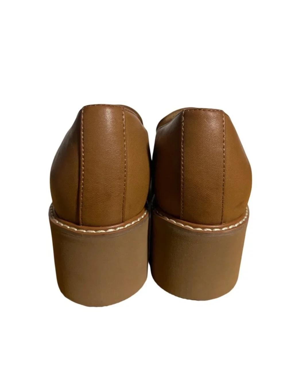 Naturalizer Cabaret Brown Lug Sole Loafers Women Size 9 M Chunky Block Heel